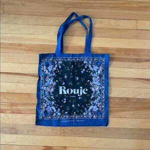 Rouje Black and Blue Floral Tote